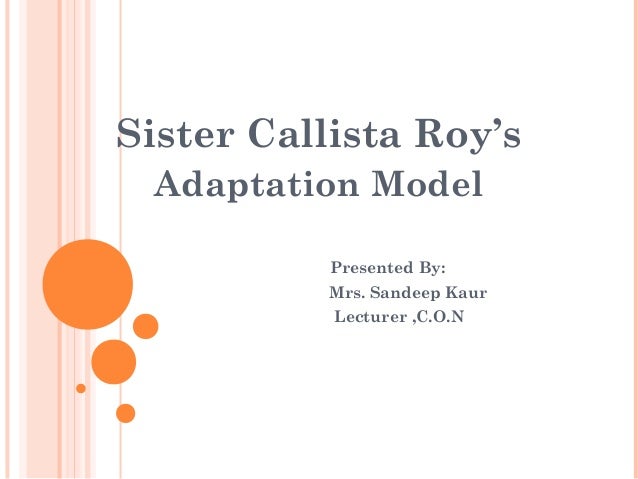 sister callista roys adaptation model Roy adaptation model (ram) credentials and background definitions of terms major concepts metaparadigms introduction “ for human beings, life is never the same. sister callista roys adaptation model Roy adaptation model (ram) credentials and background definitions of terms major concepts metaparadigms introduction “ for human beings, life is never the same.