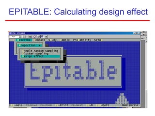 EPITABLE: Calculating design effect
 