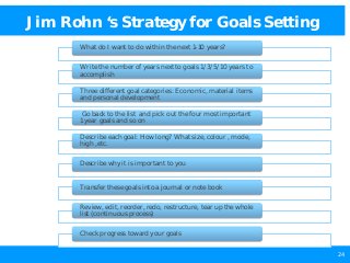 Jim Rohn Goal Setting List.pdf Goals Setting for Personal and Professional Success | PDF