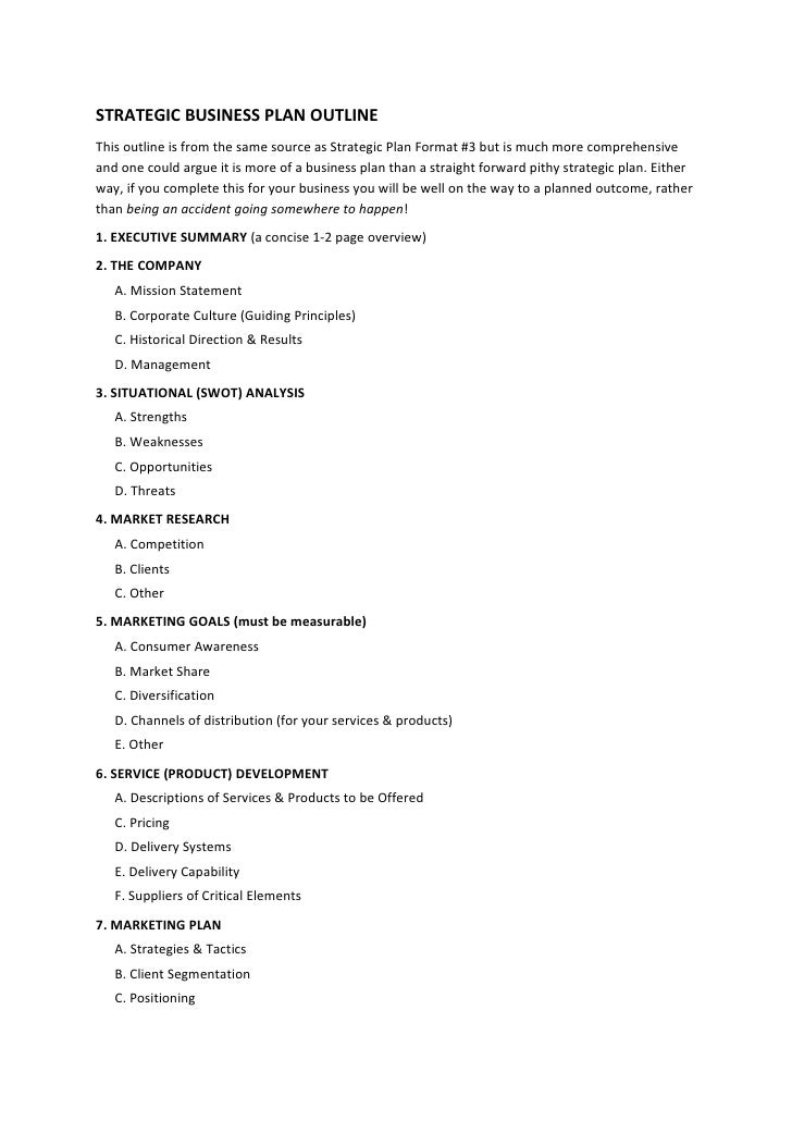 template of a business plan