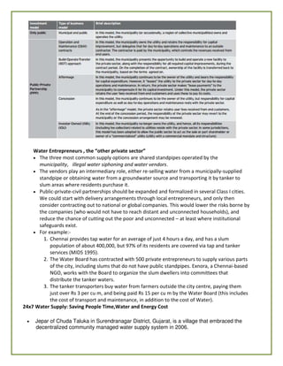 References
 Water Sector in India,: Emerging Investment Opportunities, September 2011 , Ernst & Young.
 Water- The India...