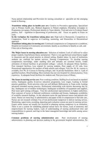 12. trends and issues in nursing | PDF