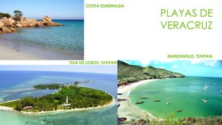 MANZANILLO, TUXPAN
ISLA DE LOBOS, TUXPAN
PLAYAS DE
VERACRUZ
COSTA ESMERALDA
 