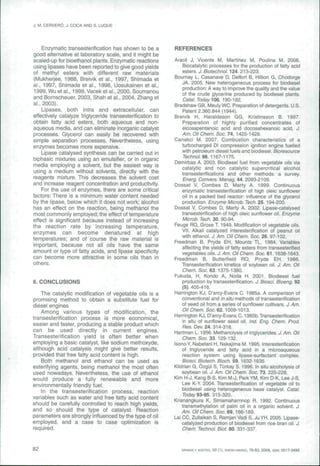 Production of biodiesel from vegetable oils | PDF