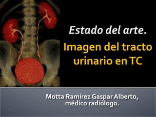 Motta Ramírez Gaspar Alberto,
médico radiólogo.
Estado del arte.
Imagen del tracto
urinario enTC
 