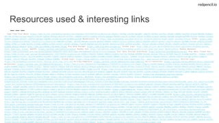 redpencil.io
Resources used & interesting links
Lego Time Star Wars: https://www.flickr.com/photos/eurobricks-starwars/5223334274/in/photolist-8XyXiu-7BJ9Xp-c2btBw-davQBK- nAQJCC-9XVSZs-a3vVhy-vPZaHw-r6NB6c-4ajSXh-rX7ezA-BBhAWf-BiWDpc-
rED79Q-rX7f8u-mtctqc-wtp245-fcNzVb-CgXNsA-D4Uxps-wKj5u9-rX7fVm- rUWnBU-uhC54v-rXeB4g-zVknPq-qxEqXx-8GSCNc-nzg79j-biFNa6-9fXjwV-biFMTa-a1kbsX-5HnKDa-dQCdnW-a54g8X-bm9TRN-8zJUzU-fbGRan-sdr4hw-
e9DMFz-q3qQqf-aAZwyV- bm9Tsw-dQCdpb-sdpUWU-rkow4K-wazJmK-bz4Md8-pyU2QM Wendelstein 7X: http://www.sciencemag.org/news/2015/10/ bizarre-reactor-might-save- nuclear-fusion 300SL: https://www.
flickr.com/photos/smfan/7181631212/in/photolist-bWBJKN-o52kEN- 5pCCRH-6NezBh-oF2nYm-gHtRrE-6KAHDv-cPKKj9-2aj2ur-s3A8ua-5pH14j-bQk48B-omejVV-q2tAx7-o8yCtS-nRauVz-5pCNWB-o525H4-o9dqig-sk2we8-
o4EApo-N2NDc-o7jxQM-5pCG4c-81DnQh-exNBvp-kc9m4-exS223-cm2nm5-aPXHgc-7Tg5XD-6HQ5Q9-6w1JtR-5pCGWi-eb6dJe-pJYFdi-azFSaU-p5y4mb- 6GjCy2-q2kGp6-o52baX-9XtXDc-4GqX86-pJXbk1-8canak-q2tu1j-6HQ6eo-
sjZQkD-dhaPyf-bBqucA http://www.quickmeme.com/meme/3stqet Big Data Europe: https://www.big-data-europe.eu/ Docker Logo: http://www.silicon.de/41608942/microsoft-optimiert-windows-server-
2016- fuer-die- cloud/ webCAT: https://github.com/tenforce/webcat Banksy Van: http://artcentron.com/2016/06/22/banksy-graffiti-art-swat-van-sale/ #prettyPhoto Banksy Bananas:
https://www.touchofmod ern.com/sales/banksy-8a9ea26d-040f-4435-ada1-86e7a6b4a05c/pulp-fiction-bananas Your Data Stories platoform: http://platform.yourdatastories.eu/ Star Wars Clones box:
https://www.flickr.com/ photos/kalexanderson/ 5410769283/in/photolist-9f8Bcz-5SJTDj-55MnH2-4WEfzr-in3p6t-drf7fp-3b46gb-bKfRW4-3aYzBt-4xztdx-35E11y-9jVQVR-9wuv3f-9r3mWe-9hNTVz- 7JzMxg-7JYZFM-
Hw1QSq-8FW8eh-nVj9Sc- 8ytJvH-aPPKYz-dYyYWK-7fhBFE-7GgZYm-e5M9jV-bwm6S9-7fhyGd-e5SNkL-5LDPWB-e5SNdf-4MKWht-e5SLrb- 5zPWDw-74Yjyb-8xh5Vr-9Apdwp-4XUn5j-jSHfRS-9fAZ86-eueiqp-e5SPwu-e5MbcZ-
9tJQdd- 5f4rJT-9HsoqF-9hud4U- e5MaQX-52mMrQ-e5M9WX/ GitHub Logo: https://blog.adafruit.com/2012/12/31/github-has-big-dreams-for- open-source-software-and-more/ Twitter Logo:
https://en.wikipedia.org/wiki/File: Twitter_bird_logo_2012.svg mu-ruby-template: https://github.com/mu-semtech/mu-ruby-template mu-cl-resources: https://github.com/mu-semtech/mu-cl-resources
mu-project: https://github.com/ mu-semtech/mu-project https://www.flickr.com/photos/thecampbell/538006470/in/photolist-PxqzC-VvKpZz-5fxVBU-9BdHcy-jun5Rc-b3hJyr-4kwAzq-4aDxKG-9eikzy-oN1cS-
b1qFS-5nW8RE-4XQciS-7P4d2M-fcJrSw- 4BFdFe-eeeL3U-7NmZah-5d87sF-68AumY-dsrDuJ-68wgj8-qc8eFQ-87br53-9P9rDt-4BKw9G-RF34ho-TosZvG-878cZX-7EdrUZ-89s9TJ-4BFebF-5B6SFH-4BKw5f-pFSyd-VWMxDV-9yGdaJ-
dfCama-7tGsfM-y7Avs-bu5LUt-7ZMRsc-fs8mh2-tw7JN-4dGcFB-8xSsMz-nktNfw-2VBNK-7GiQEy-nnvv8Z https://www.flickr.com/photos/cluczkow/8690663851/in/photolist-eeXVzV-82JLku-fJ9vu-c7ZA4w-fjWxes-
eeKJac-bLsdaK-9zhVG1-n9gwFN-d54eqS-8uJCbZ- aaRdq9-eP2SdB-rd3rho-hcCjht-d8sJuN-pgtoo9-e9dgJL-2qdpwR-6p1a48-d54h85-ekh1kE-D9uR9c-ojB38x-4YB5p5-6UUkDm-9FbBY8-9ZfVqH-57q8DD-9qWu4w-2xAzyk-82FAtP-
EK7Km-fgpz5y-4YSvHt-8fcr8Z-932Wnm-d54mgs-nWQFct-96ZKbg-5rT9Qt-natQkd-5teooV-e3KkQV-dMKrEt-3a1Ne5-2yeaAg-71K499-9ayB82-54LgcX/ https://en.wikipedia.org/wiki/Leuven
https://en.wikipedia.org/wiki/Tielt-Winge https://en.wikipedia.org/wiki/ Mechelen https://en.wikipedia.org/wiki/Ghent http://dbpedia.org/sparql?default-graph-
uri=&query=SELECT+%3Fname+%3Fsite%0D%0AWHERE+%7B%0D%0A++%3Fs+a+%3Chttp%3A%2F%2Fwww.wikidata.org%2Fentity
%2FQ493522%3E.%0D%0A++%3Fh+owl%3AsameAs+%3Fs.%0D%0A++%3Fh+foaf%3Ahomepage+%3Fsite.%0D%0A++%3Fh+dbp%3Aname+%3Fname.%0D%0A%7D%0D%0A%0D%0A%0D%0A&format=text%2Fhtml&CXML_redir_for_subjs=121&CXML
_redir_for_hrefs=&timeout=30000&debug=on&run=+Run+Query+ https://www.flickr.com/photos/cali4beach/6790834651/in/photolist-bm5Ny4-pQkJgC-dYksek-9PKymD-beLUSg-egPTkg-5gjPjk-ghTSVc-9dPT9n-
5eDrNx- bzmwMC-amjKMc-2e8zVU-9fzrFZ-hUobba-bxtMvP-5Np5za-5gRG6g-bzmwPs-d9K1Bc-bkSEGt-bw3ZQV-66Davt-b6EXke-egPS9t-bNgawP-bNgbmk-fPxGqz-fsXK2T-JHRMnJ-bNgaur-2A1ce-8iLdBT-RD9qP3-RD9qCb-ishC4V-
bzmwX3-sHC6yq-WqknzF-777FW7-ojNSvV-khpPit-o4xe7r-pzJY1X-5fZJ94-M6wMD5-khqtvZ-AJR5Kw-5aCCcP-cbxNbJ https://openthebox.be https://www.flickr.com/photos/mrsbluff/3176611820/in/photolist-5QGY2j-
aippf7-9kMTw7-JkELqH-bUYXoA-pn1WtL-bkNwnp-q71M5T-bpNyGe-adkduX-chEfau-J1HXj1-c1VtC-fL89Cq-b2qBzv-rdEFvK-dVK1R-5W1XmD-a1TrpD-yYdcp-4D87s8-9VDoNo-7BDKnc-sv7Eyp-4PT1ZR-GK4SR-7wtzVF-7U9mPB-
4e5gsE-bkNwXv-4QAa4w-VqAK7R-4Qw1Dp-q7jq49-chEaLb-3rFin-dYKokD-9GapDu-bkNxdX-aWpyqP-dsxEBu-cbo125-q71Mzk-bpNLCt-9kN2A3-bkNwFZ-aWTq7t-VJ3NWF-bUmuNN-9c6rNm https://www.flickr.com/photos/gsfc/
8244369739/in/photolist-dywxTR-e7YVJL-UodiQu-5jhfU6-dFPPin-kweLCx-7hL9AT-i7arhE-hv3CGC-khqtLi-r3woAG-Ws9dLt-WXd3rQ-dRbXp3-dADspH-ndhiJD-bkbY3h-i3NEP6-Vw1xYM-V6myVs-LNdz9B-kwecKk-9BXY79-
Vba1Xj-khpNqM-qntpoT-pxXgHn-kwTrDV-Us2Kqs-kwDSas-6wX9GD-r1j98o-bxTMss-r3sfj8-9mMqHx-dPcqJ1-pn3Mi4-pQd6Nt-dZUzW9-5SLpFa-7YLgj7-Xmy3CG-7w564c-8ffSaJ-UjAVpd-jzi6jL-pNmAjY-dE4u2v-kzox7D-cw8Rd9
http://ap-verlag.de/clickandbuilds/WordPress/MyCMS4/wp-content/uploads/2017/08/grafik-gartner-hype-cycle-2017.jpg https://media.gcflearnfree.org/content/5690213b4ba91213b0054eb9_01_08_
2016/start_interface_background.png https://www.flickr.com/photos/michael_wacker/17148486915/in/photolist-s8mtHv-agNv1-4cour1-XZD99V-5ykQv2-7FZrKM-Di7LgY-jXbgSS-fYzPax-92GCXs-eCA45-fzMq36-
dNnzX5-fHnJhb-axebUS-SQYNXN-aartBG-dbXycb-77JH3Z-5gcSxe-pBqMXx-8s3qVd-9C1Gj9-k25sMf-esjBQ-f7s8X-5kLpry-4xAdWe-7n61dm-4eF9CC-aGN96H-qem58t-eLa5Ap-9WaWEe-jeXAhv-dhMHpj-4HxX4D-fUp4yu-aZQNW-
cveJpf-5WAdxf-8UCbKW-dRnxLS-bmQwtT-fu7Jiu-g8sZxB-4UQA74-2HVntV-dDCwFE-8AjJ68 https://media.gcflearnfree.org/content/5690213b4ba91213b0054eb9_01_08_2016/start_interface_background.png
https://www.flickr.com/photos/michael_wacker/17148486915/in/photolist-s8mtHv-agNv1-4cour1-XZD99V-5ykQv2-7FZrKM-Di7LgY-jXbgSS-fYzPax-92GCXs-eCA45-fzMq36-dNnzX5-fHnJhb-axebUS-SQYNXN-aartBG-
dbXycb-77JH3Z-5gcSxe-pBqMXx-8s3qVd-9C1Gj9-k25sMf-esjBQ-f7s8X-5kLpry-4xAdWe-7n61dm-4eF9CC-aGN96H-qem58t-eLa5Ap-9WaWEe-jeXAhv-dhMHpj-4HxX4D-fUp4yu-aZQNW-cveJpf-5WAdxf-8UCbKW-dRnxLS-bmQwtT-
fu7Jiu-g8sZxB-4UQA74-2HVntV-dDCwFE-8AjJ68 https://www.flickr.com/photos/113306963@N05/36557530146/in/photolist-XGsU4U-oGo3ik-TEaP7K-WRMiBi-XymJYe-XGsR6u-V5fVcP-kjF94x-9o8SH7-VW8c8m-XavzLf-
UXu6tr-VJaHBj- TrTv9W-b3avJ6-SyBwwc-SvVqru-eiiXTd-WuHLXC-agrRD4-4DX1uB-SRXAch-TqSowy-bupAbm-VALapW-SyBvK2-Xt7PaJ-TdVb11-V8fjeA-bq3t9j-XMrxTv-Vp3fAJ-bAHbfa-XvDkp5-XGtjjh-cuNNPf-VgcEn6-cXoU91-
TUtbH2-kKijCm-XruZpQ-arM9WT-Vmz5rN-e5YFrT-9fXtHs-cXoSYL-UiUXYc-TPb1EU-Ucy8ZT-UDpaZY https://commons.wikimedia.org/wiki/File:Teacup_clipart.svg
 