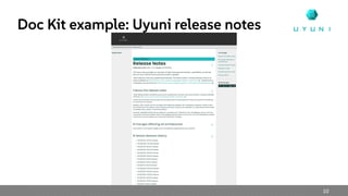 10
Doc Kit example: Uyuni release notes
 