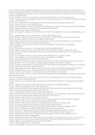 http://blog.iese.edu/media-amp/media-and-entertainment-business/the-future-of-
music-publishing-online-trends-that-may-change-the-music-industry-as-we-know-it/
http://languages.oberlin.edu/courses/2011/spring/mhst255/edaiber/2011/02/20/beet
hoven-blogging-220
http://blog.centerforinnovation.mayo.edu/2011/06/17/retail-immersion/
http://iws.punahou.edu/dept/communications/2009inaugural/2009/01/inauguration_da
y_has_arrived.html
http://sct.temple.edu/blogs/murl/2009/06/14/logan-the-unwritten-word
http://cycling.williams.edu/?p=258
http://ellisonchair.tamu.edu/2009/01/09/how-will-the-current-retail-environment-
affect-green-industry-sales-in-the-spring/trackback
http://radio.iit.edu/blog/?p=521
http://traumwerk.stanford.edu/philolog/2006/01/byzantine_art_as_propaganda_ju.ht
ml
http://genetrees.vbi.vt.edu/public/texts/pornstar.html
http://blogs.library.oregonstate.edu/deiteria/2007/05/31/occla-il-retreat/
http://blogs.library.jhu.edu/wordpress/?p=10182
http://www.eposlovnik.si/obstaja-legalni-nacin-igranja-lineage-ii-z-uporabo-
odprtokodne-simulacije-projekta-l2j-server
http://alumni.blog.gustavus.edu/2009/05/04/april-event-photos/mayday-
outsidebanners
http://blog.coas.missouri.edu/maa/wp-trackback.php?p=285
http://news.blogs.lib.lsu.edu/2010/04/30/information-about-the-oil-leak
http://blogs.oregonstate.edu/communicatingclimatechange/2009/02/13/episode-9-
elinor-ostrom
http://vv.cs.byu.edu/cs312/archives/2006/04/lecture_39_para.html
http://www.devbio.biology.gatech.edu/?attachment_id=4994
http://prospectjournal.ucsd.edu/blog/?p=3
http://blog.library.villanova.edu/history-sociology/2009/03/26/four-surviving-
kamikaze-pilots-talking-about-their-experience-in-wings-of-defeat
http://blogs.queens.edu/ireland/2009/05/14/sligo-hike-leads-students-to-the-sky
http://www.lhl.uab.edu/lhlsom/?p=532
http://thisweek.blogs.plymouth.edu/2009/09/10/all-new-england-band-festival-3
http://darwin.eeb.uconn.edu/eeb310/archives/2005/11/grading-done.html
http://clubs.northampton.edu/ncbc/2011/02/26/another-picture
http://www.incoll4.edu.vn/gs-vs-ph%E1%BA%A1m-minh-h%E1%BA%A1c-chung-ta-qua-lang-
phi-nhan-tai.htm
http://ling-blogs.bu.edu/lx245f10/2010/09/28/reading-for-f-101-chomsky-1988-
excerpt-2-cook-1988-excerpts
http://attic.ist.unomaha.edu/blogs/mattn/2010/04/12/flash-children-and-google-
cache
http://magazine.csp.edu/2007/04/24/out-of-obscurity-meyer-hall/
http://nfranck.personal.asu.edu/wordpress/
http://blogs.rhsmith.umd.edu/cliffordrossi/uncategorized/a-blueprint-for-gse-
and-secondary-mortgage-market-transition/
http://alvernopresents.alverno.edu/blog/?p=131
http://atthecenterofitall.business.gwu.edu/2012/08/10/diversity/london2012-013/
http://blogs.woodward.edu/namburar/2011/11/08/chores/
http://blog.coas.missouri.edu/maa/?p=502
http://blogs.bgsu.edu/rupham/2010/09/05/evaluating-interactive-multimedia
http://cimss.ssec.wisc.edu/goes/blog/archives/384
http://news.imba.ie.edu/2011/10/recommendation-letters-some-tips
http://blog.epa.gov/blog/2008/11/24/qotw-holiday-travel
http://ctlt.blogs.pace.edu/2012/03/spring-2012-nytimes-exchange-lunch/
http://tti-centerline.tamu.edu/2010/10/denners-bon-voyage
http://blogs.colgate.edu/2011/10/lyle-roelofs-named-president-o.html
http://library.lmunet.edu/qep-bib/walczak-m-jackson-p-2007-august
http://blogs.northcentralcollege.edu/show_news/2009/11/16/seussical-to-
entertain-families-this-weekend/
http://www.ncptt.nps.gov/2008/cemetery-monument-conservation-in-new-london-ct/
http://blogs.csuchico.edu/librarynews/2010/06/new-books-in-the-collection
http://dew.sc.gov/palmettoconnections/?p=869
http://www.expatkochen.com/?p=45
http://languages.oberlin.edu/courses/2010/spring/hisp205/alerner/2010/02/19/el-
 