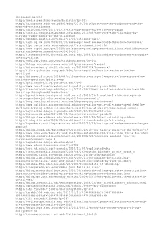 increased-march/
http://media.swarthmore.edu/bulletin/?p=891
http://a.parsons.edu/~geigd983/blog/2010/04/16/part-one-the-audience-and-the-
myth-of-entertainment
http://ualr.edu/www/2010/10/19/this-old-house-%E2%94%80-new-again
http://social.education.purdue.edu/game/2010/09/new-york-time-learning-by-
playing-video-games-in-the-classroom
http://godden.seattle.gov/2010/10/30/citizens-care/
http://agblog.ok.gov/2009/01/05/rare-equine-disease-could-threaten-ok-horses/
http://jpc.uaa.alaska.edu/~shootout/?attachment_id=2176
http://www.ncptt.nps.gov/2010/conference-growing-green-traditional-building-and-
sustainable-development-oct-20-23-2010
http://interactive08.journalism.cuny.edu/2008/12/15/chelsea-businesses-struggle-
to-stay-afloat
http://weblogs.jomc.unc.edu/talkingbiznews/?p=261
http://blogs.mccombs.utexas.edu/tvl/phurnace-software/
http://misscashen.global2.vic.edu.au/2010/07/24/homework/
http://library.hunter.cuny.edu/blog/uncategorized/music-teachers-in-the-
spotlight
http://biznews.fiu.edu/2009/04/college-hosts-array-of-experts-from-across-the-
business-spectrum/?pfstyle=wp
http://philosophy.blog.gustavus.edu/?p=5
http://www.cee.fiu.edu/water-soil-quality-laboratory-ec-3630/
http://teacherbootcamp.edublogs.org/2011/08/13/webinar-free-e-book-real-world-
learning-through-mobile-devices/
http://greatlakes.coastguard.dodlive.mil/2012/05/from-the-field-coast-guard-
other-agencies-join-forces-during-2012-nato-summit/
http://engineering.missouri.edu/mae/degree-programs/ms-mae/
http://www.californiacareerschool.edu/navy-sailor-gets-cdl-teams-up-with-wife-
in-truck-driving-school-in-southern-california-at-california-career-school
http://ajblackie.blogs.plymouth.edu/2009/12/09/20x200-com/
http://kxua.uark.edu/2011/08/03/the-concrete-schoolyard-20
http://blogs.law.widener.edu/sbadelaware/2010/10/26/aclu-training-videos
http://today.ttu.edu/2009/11/car-bike-clinic-and-safety-fair-today
http://speakers.scotblogs.wooster.edu/2005/10/23/daring-to-lead-women-as-change-
agents/
http://blogs.ccsd.edu/batorfalvy/2011/03/22/if-you-take-a-snake-to-the-movies-3/
http://www.ncsu.edu/faculty-and-staff/bulletin/2011/02/still-time-for-a-flu-shot
http://blogs.cedarville.edu/onevoice/2010/02/26/onevoice-weekend-tour-to-
cleveland/comment-page-1
http://appalooza.blogs.wm.edu/about/
http://www.eduonlinesource.com/?p=2782
http://erc.nd.edu/blogs/jgensic/2010/11/09/replicated-dna
http://jerz.setonhill.edu/blog/2008/08/26/youtube_blender_10_min_crash_c
http://edtech.blogs.brynmawr.edu/2010/02/24/ed-tech-database
http://blogs.lib.utexas.edu/reviews/2009/01/05/judaism-in-biological-
perspective-biblical-lore-and-judaic-practices-edited-by-rick-goldberg
http://mishra.fts.educ.msu.edu/wp/2009/03/benefits-of-doodling/
http://roseparade.wcu.edu/video-josh-falls-in-step/
http://blog.ashworthcollege.edu/2010/06/ashworth-college-private-investigation-
instructor-provides-useful-tips-for-working-undercover-investigations
http://blog.sph.unc.edu/monday_morning/2009/05/19/why-public-health-matters-to-
us-all-etc/
http://blogs.setonhill.edu/AndreaNestler/2008/02/the_riverflannery_oconnor.html
http://greatexpectations.vccs.edu/school/every-day-successes/
http://itp.nyu.edu/~jsd340/sketchsystems/?p=248
http://arabic306.web.unc.edu/2010/01/21/%D9%88%D8%AC%D9%87%D9%8A-
%D8%A8%D8%B9%D8%AF-%D8%A7%D9%84%D8%AD%D8%A7%D8%AF%D8%AB
http://lib.asu.edu/libweb/?p=247
http://wwiieurope.matrix.msu.edu/reflections/anna-lyman-reflections-on-the-end-
of-the-program-in-berlin-july-2010
http://maysblogs.tamu.edu/ebv2011/2011/08/12/howdy-has-become-a-part-of-our-
daily-routine
http://sconews.connect.sco.edu/?attachment_id=919
 