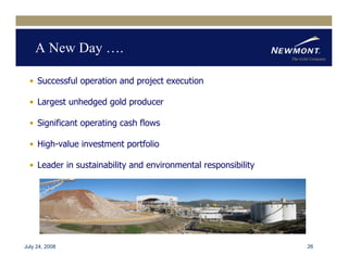 newmont mining Q22008EarningReleaseFINAL81508