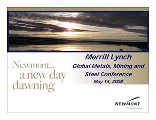 Merrill Lynch
Global Metals, Mining and
    Steel Conference
       May 14, 2008
 