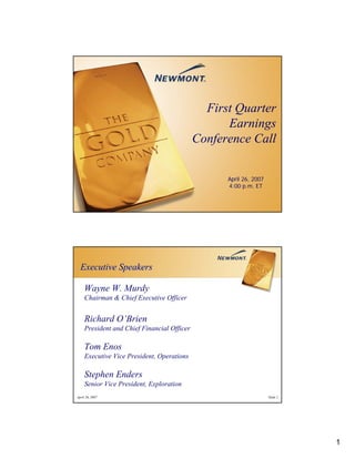 newmont mining Final_1Q_2006_ER_Presentation