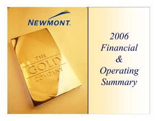newmont mining Final_West_Coast_Presentation