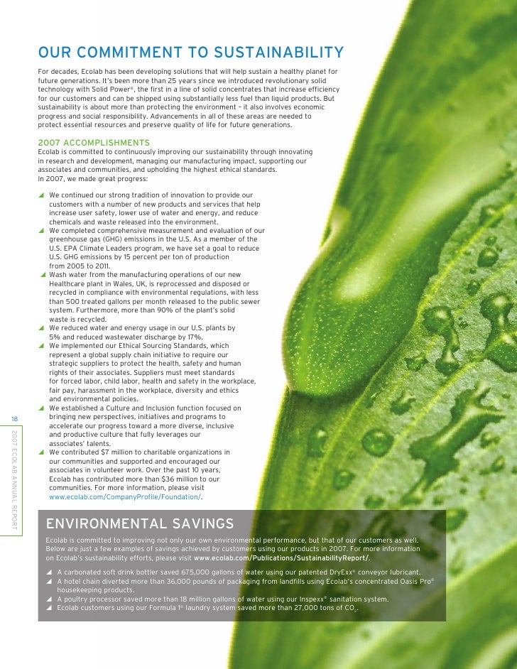 ecolab Sustainability