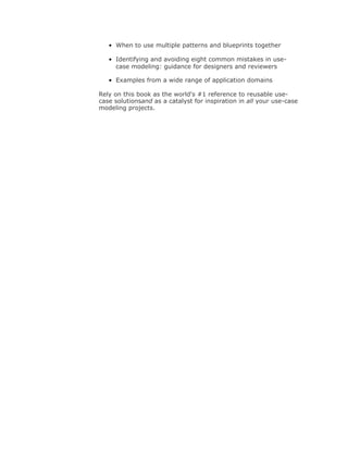 Use Cases Patterns And Blueprints Gunnar Overgaard Karin Palmkvist | PDF