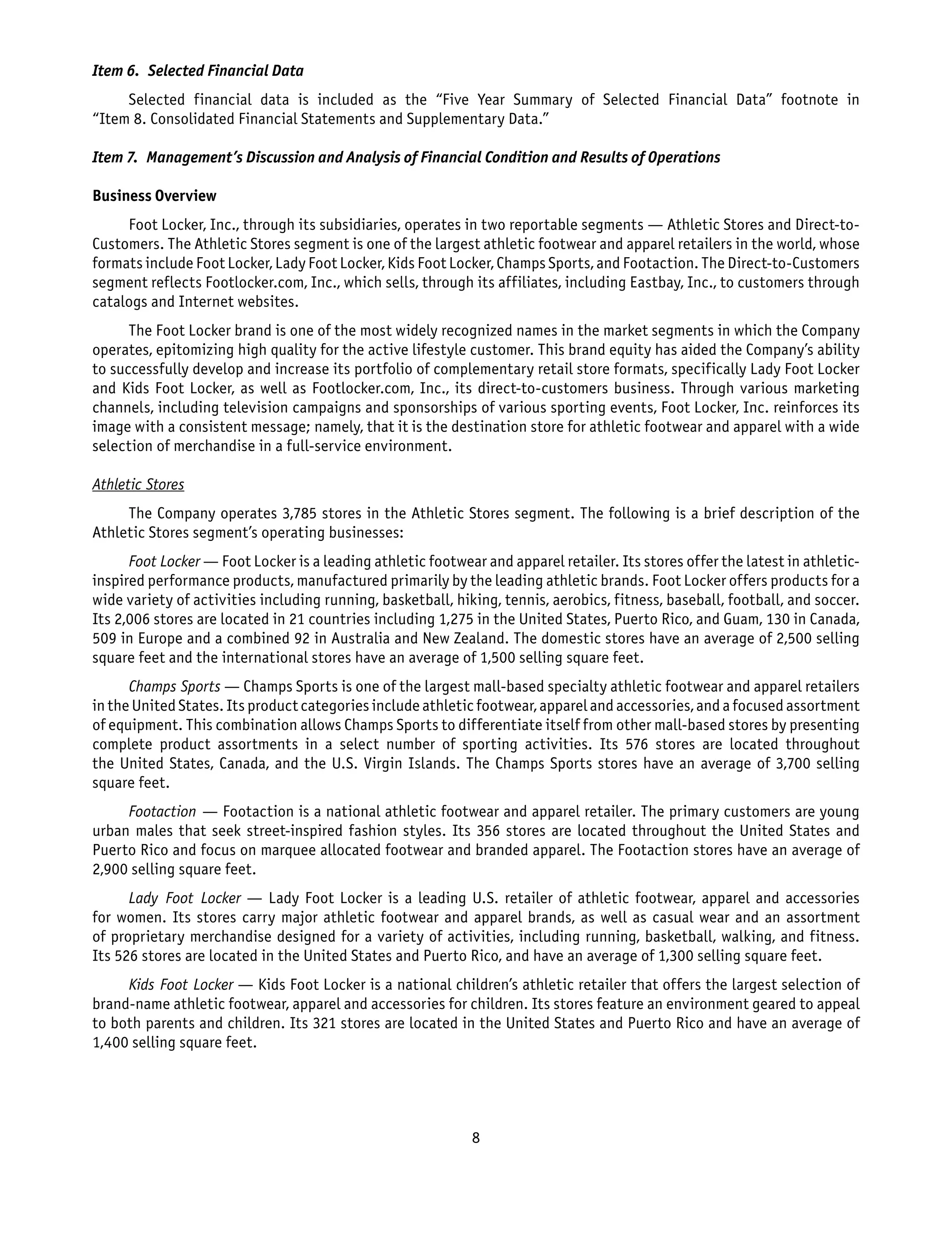 foot locker annual reports 2007