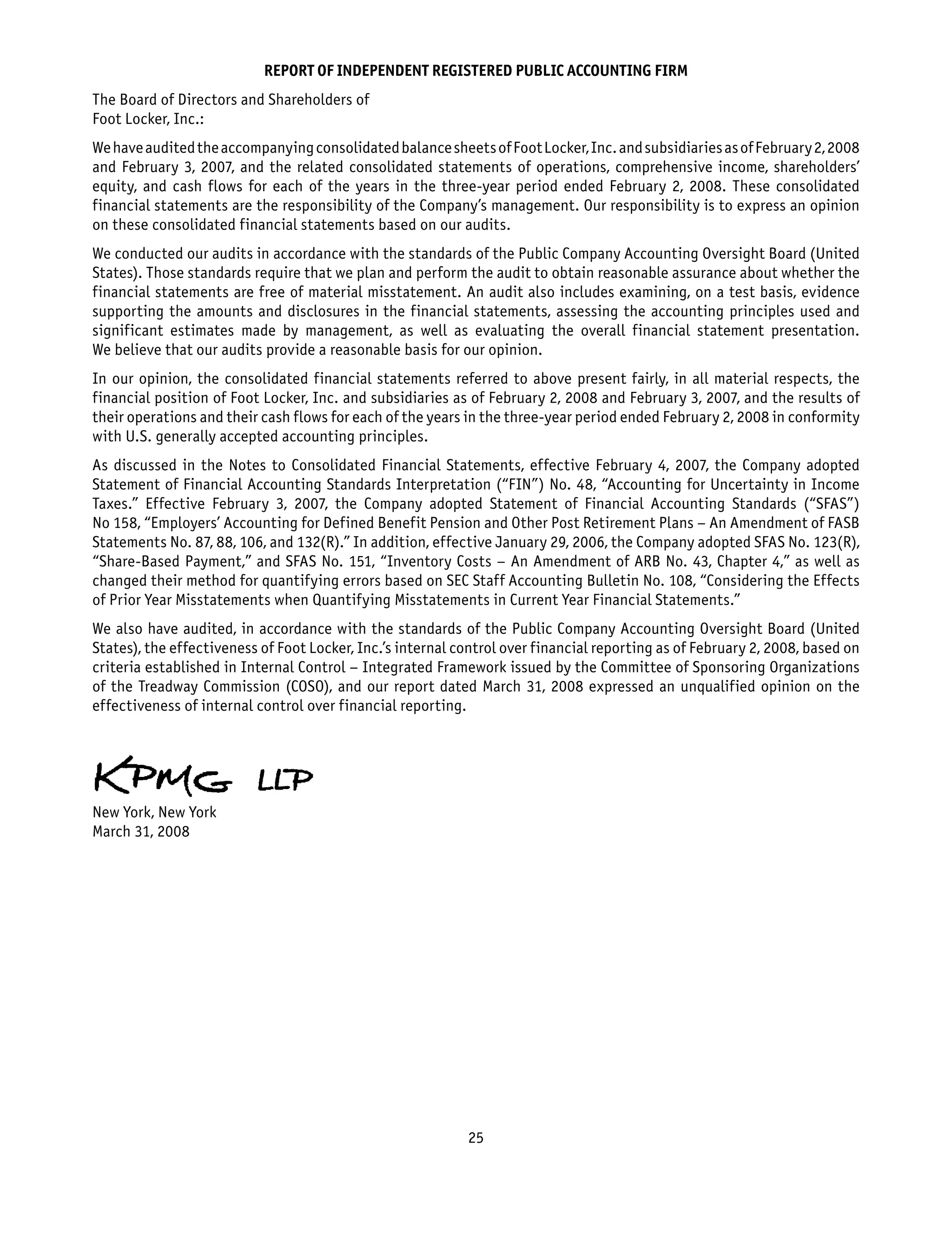 foot locker annual reports 2007