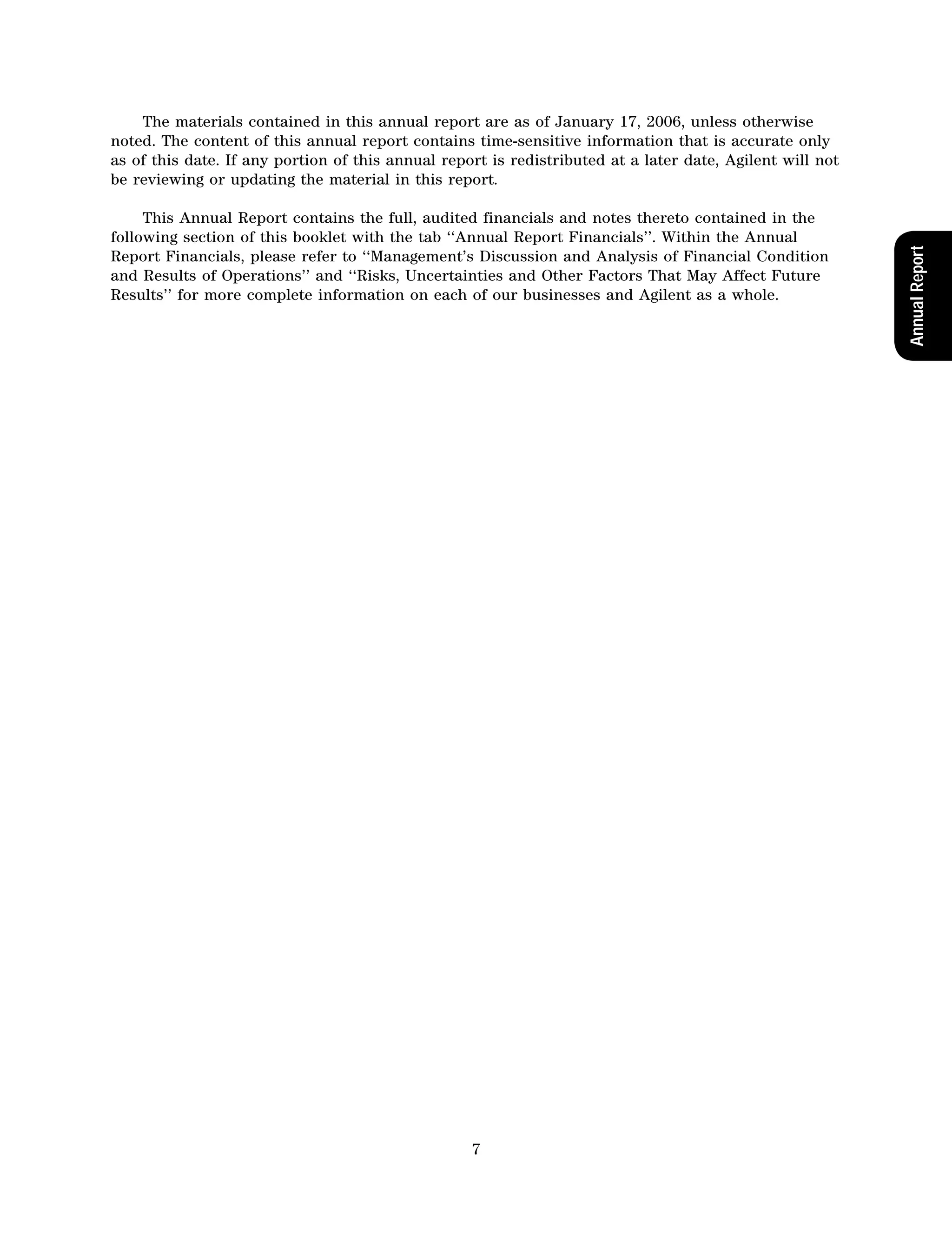 agilent AnnualReport2005