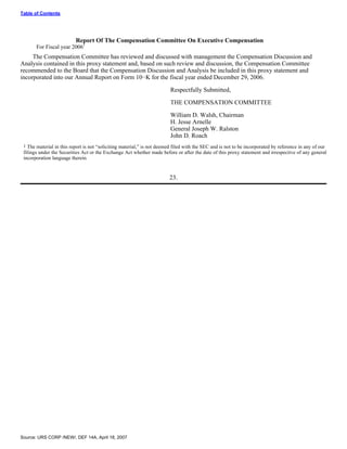 urs proxy reports 2007