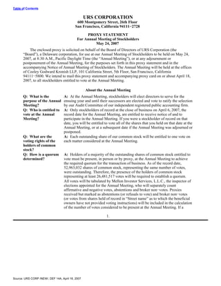 urs proxy reports 2007