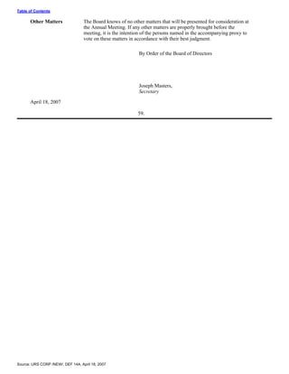 urs proxy reports 2007