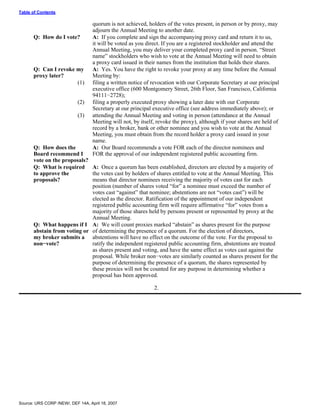 urs proxy reports 2007