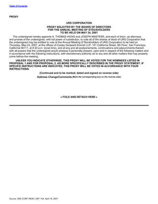 urs proxy reports 2007