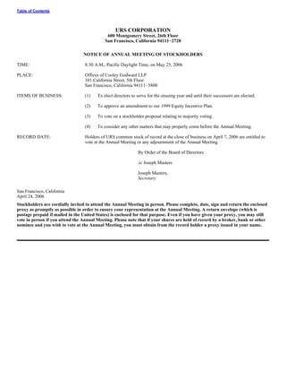 urs proxy reports 2005