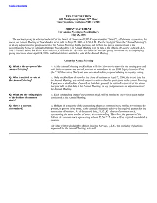 urs proxy reports 2005