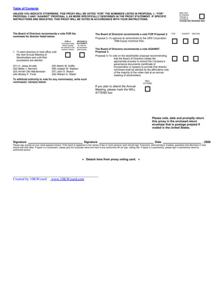 urs proxy reports 2005
