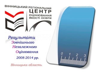 Результати
Зовнішнього
Незалежного
Оцінювання
2008-2014 рр.
Вінницька область
 