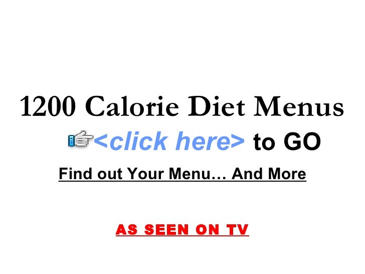 1200 calorie diet for women as seen on tv