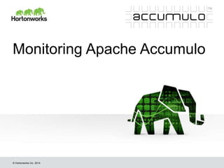 © Hortonworks Inc. 2014
Monitoring Apache Accumulo
 