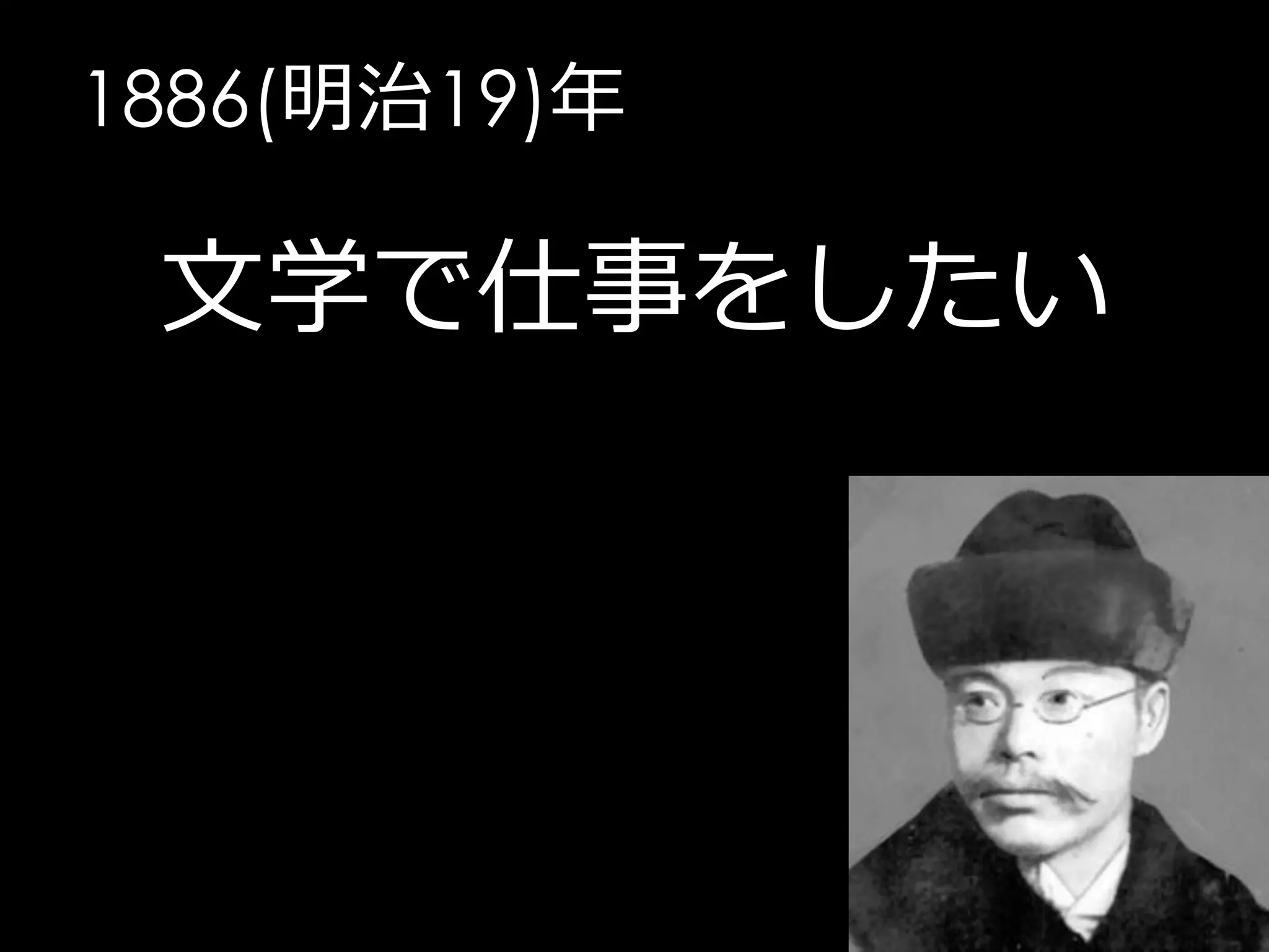 1886(明治19)年

 文学で仕事をしたい
 