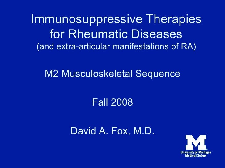 12.01.08(b) Immunosuppressive Therapies for Rheumatic