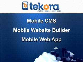 Mobile CMS
Mobile Website Builder
   Mobile Web App
 