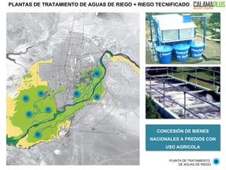 PLANTAS DE TRATAMIENTO DE AGUAS DE RIEGO + RIEGO TECNIFICADO PLANTA DE TRATAMIENTO  DE AGUAS DE RIEGO CONCESIÓN DE BIENES NACIONALES A PREDIOS CON USO AGRICOLA 