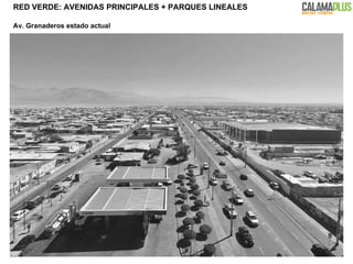 Av. Granaderos estado actual RED VERDE: AVENIDAS PRINCIPALES +  PARQUES LINEALES 