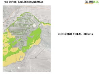RED VERDE: CALLES SECUNDARIAS LONGITUD TOTAL  80 kms 