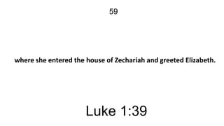 59

where she entered the house of Zechariah and greeted Elizabeth.

Luke 1:39

 