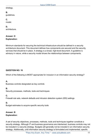 Isaca Model Cism Certified Information Security Manager Isaca | PDF