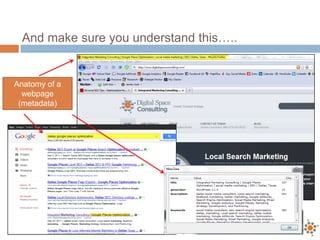 And make sure you understand this…..


Anatomy of a
  webpage
 (metadata)
 