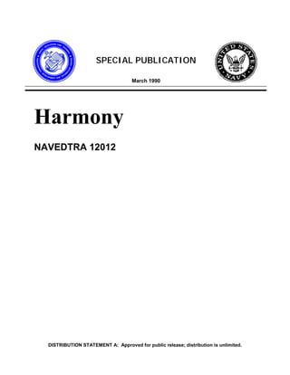 DISTRIBUTION STATEMENT A: Approved for public release; distribution is unlimited.
SPECIAL PUBLICATION
March 1990
Harmony
NAVEDTRA 12012
 
