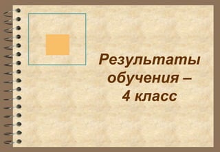 Результаты 
обучения – 
4 класс 
 