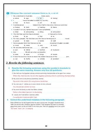 2- Rewrite the following sentences
40
 