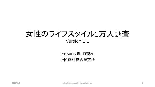 女性のライフスタイル1万人調査 1518