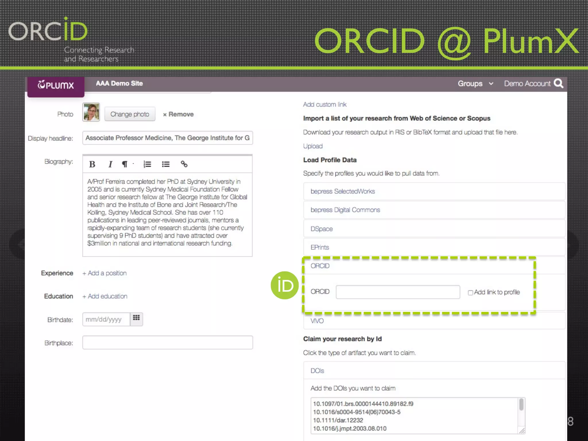 orcid.org 38
ORCID @ PlumX	
 