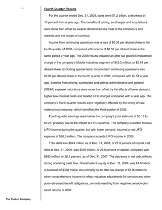timken  Q4-2008-EarningRelease