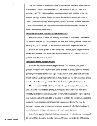 timken  Q4-2008-EarningRelease
