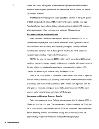 timken  Q4-2008-EarningRelease